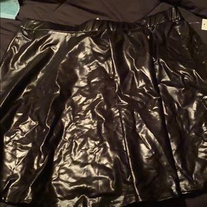 Faux leather skater skirt